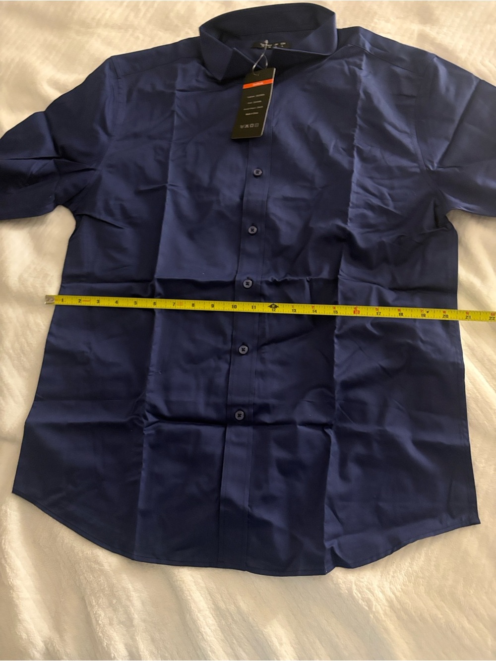 Men's Casual Button-Down Short Sleeve Shirt - Navy